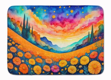 Marigolds in Color Memory Foam Kitchen Mat Machine Washable Anti-Fatigue Mat Cushion Comfort Bath Mat or Kitchen Rug
