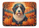 Bearded Collie Fall Memory Foam Kitchen Mat Machine Washable Anti-Fatigue Mat Cushion Comfort Bath Mat or Kitchen Rug