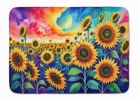 Sunflowers in Color Memory Foam Kitchen Mat Machine Washable Anti-Fatigue Mat Cushion Comfort Bath Mat or Kitchen Rug