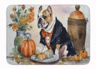 English Bulldog Fall Kitchen Pumpkins Memory Foam Kitchen Mat Machine Washable Anti-Fatigue Mat Cushion Comfort Bath Mat or Kitchen Rug