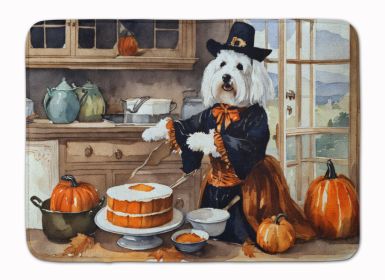 Coton De Tulear Fall Kitchen Pumpkins Memory Foam Kitchen Mat Machine Washable Anti-Fatigue Mat Cushion Comfort Bath Mat or Kitchen Rug