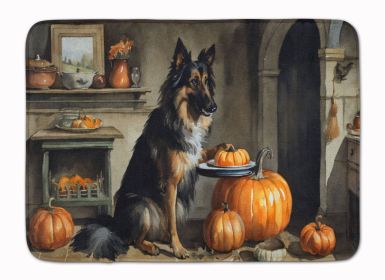 Belgian Tervuren Fall Kitchen Pumpkins Memory Foam Kitchen Mat Machine Washable Anti-Fatigue Mat Cushion Comfort Bath Mat or Kitchen Rug