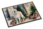 Great Pyrenees Cozy Christmas Doormat Front Door Mat Indoor Outdoor Rugs for Entryway, Non Slip Washable Low Pile, 24H X 36W