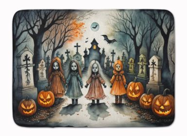 Creepy Dolls Spooky Halloween Memory Foam Kitchen Mat Machine Washable Anti-Fatigue Mat Cushion Comfort Bath Mat or Kitchen Rug