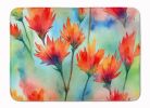 Wyoming Indian Paintbrush in Watercolor Memory Foam Kitchen Mat Machine Washable Anti-Fatigue Mat Cushion Comfort Bath Mat or Kitchen Rug