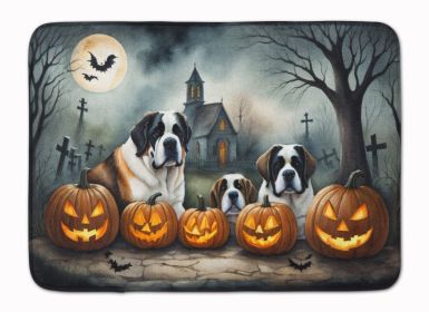 Saint Bernard Spooky Halloween Memory Foam Kitchen Mat Machine Washable Anti-Fatigue Mat Cushion Comfort Bath Mat or Kitchen Rug