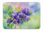 New Jersey Violet in Watercolor Memory Foam Kitchen Mat Machine Washable Anti-Fatigue Mat Cushion Comfort Bath Mat or Kitchen Rug