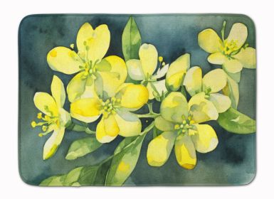 South Carolina Yellow Jessamine in Watercolor Memory Foam Kitchen Mat Machine Washable Anti-Fatigue Mat Cushion Comfort Bath Mat or Kitchen Rug