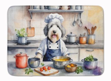 Old English Sheepdog The Chef Memory Foam Kitchen Mat Machine Washable Anti-Fatigue Mat Cushion Comfort Bath Mat or Kitchen Rug