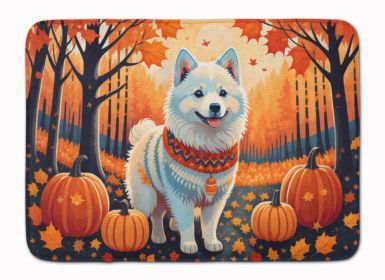 American Eskimo Fall Memory Foam Kitchen Mat Machine Washable Anti-Fatigue Mat Cushion Comfort Bath Mat or Kitchen Rug