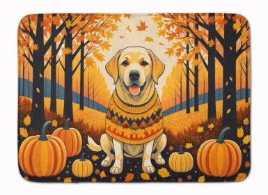 Yellow Labrador Retriever Fall Memory Foam Kitchen Mat Machine Washable Anti-Fatigue Mat Cushion Comfort Bath Mat or Kitchen Rug