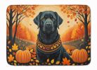 Black Labrador Retriever Fall Memory Foam Kitchen Mat Machine Washable Anti-Fatigue Mat Cushion Comfort Bath Mat or Kitchen Rug