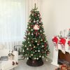 7.5ft Artificial Christmas Tree, Xmas Tree with 1346 Branch Tips, Auto Open, Holiday DÃ©cor with Steel Base for Home Office, Green