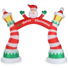 8.9 FT Lighted Christmas Inflatable Archway, Inflatable Santa Claus Christmas Arch, Blow Up Yard Decorations with Built-in LED Lights for Holiday Part