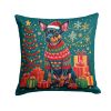 Miniature Pinscher Christmas Throw Pillow Machine Washable, Indoor Outdoor Decorative Pillow for Couch, Bed or Patio, 14Hx14W