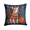 NEW Pit Bull Terrier Christmas Throw Pillow Machine Washable, Indoor Outdoor Decorative Pillow for Couch, Bed or Patio, 14Hx14W