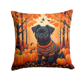 Affenpinscher Fall Throw Pillow Machine Washable, Indoor Outdoor Decorative Pillow for Couch, Bed or Patio, 14Hx14W