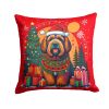 Briard Christmas Throw Pillow Machine Washable, Indoor Outdoor Decorative Pillow for Couch, Bed or Patio, 14Hx14W
