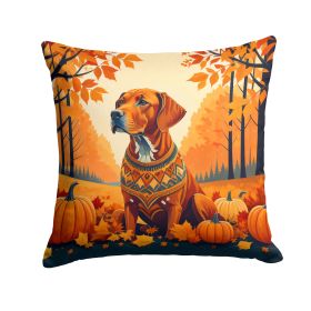 Vizsla Fall Throw Pillow Machine Washable, Indoor Outdoor Decorative Pillow for Couch, Bed or Patio, 14Hx14W