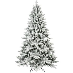 Christmas Tree Snow Flocked 5FT, Bringstar Artificial Xmas Trees 768 Premium PVC Branches, Hinged