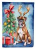 Boxer Christmas Reindeer House Flag Large Porch Sleeve Pole Decorative Outside Yard Banner Artwork Wall Hanging, Polyester, House Size, Multicolor