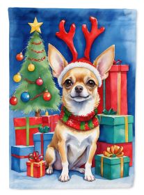 Chihuahua Christmas Reindeer House Flag Large Porch Sleeve Pole Decorative Outside Yard Banner Artwork Wall Hanging, Polyester, House Size, Multicolor