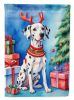 Dalmatian Christmas Reindeer House Flag Large Porch Sleeve Pole Decorative Outside Yard Banner Artwork Wall Hanging, Polyester, House Size, Multicolor