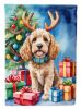 Cockapoo Christmas Reindeer House Flag Large Porch Sleeve Pole Decorative Outside Yard Banner Artwork Wall Hanging, Polyester, House Size, Multicolor