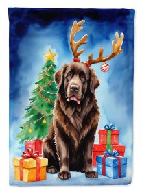 Chocolate Christmas Reindeer House Flag Large Porch Sleeve Pole Decorative Outside Yard Banner Artwork Wall Hanging, Polyester, House Size, Multicolor