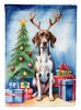 Pointer Christmas Reindeer House Flag Large Porch Sleeve Pole Decorative Outside Yard Banner Artwork Wall Hanging, Polyester, House Size, Multicolor