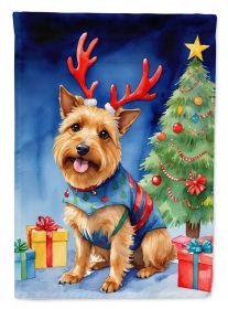 Australian Terrier Christmas Reindeer House Flag Large Porch Sleeve Pole Decorative Outside Yard Banner Artwork Wall Hanging, Polyester, House Size, M