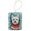 Westie Christmas Porcelain Ornament Christmas Tree Hanging Decorations for Home Christmas Holiday, Rectangle, Gift, Multicolor