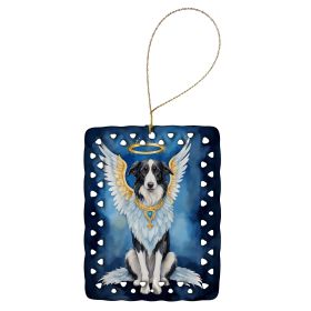 Borzoi My Angel Porcelain Ornament Christmas Tree Hanging Decorations for Home Christmas Holiday, Rectangle, Gift, Multicolor