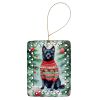 Schipperke Christmas Porcelain Ornament Christmas Tree Hanging Decorations for Home Christmas Holiday, Rectangle, Gift, Multicolor