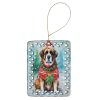 Saint Bernard Christmas Porcelain Ornament Christmas Tree Hanging Decorations for Home Christmas Holiday, Rectangle, Gift, Multicolor