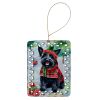 Scottish Terrier Christmas Porcelain Ornament Christmas Tree Hanging Decorations for Home Christmas Holiday, Rectangle, Gift, Multicolor