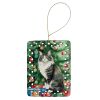 Norwegian Forest Cat By the Christmas Tree Porcelain Ornament Christmas Tree Hanging Decorations for Home Christmas Holiday, Rectangle, Gift