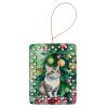 Li Hua Cat By the Christmas Tree Porcelain Ornament Christmas Tree Hanging Decorations for Home Christmas Holiday, Rectangle, Gift, Multicolor