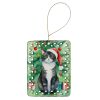 American Polydactyl Cat By the Christmas Tree Porcelain Ornament Christmas Tree Hanging Decorations for Home Christmas Holiday, Rectangle, Gift