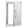 BBQ Access Door, 14W x 20H Inch Single Outdoor Kitchen Door, Stainless Steel Flush Mount Door, Wall Vertical Door with Handle, for BBQ Island