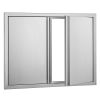 BBQ Access Door, 31W x 24H Inch Double Outdoor Kitchen Door, Stainless Steel Flush Mount Door, Wall Vertical Door with Recessed Handles