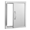 BBQ Access Door, 18W x 20H Inch Single Outdoor Kitchen Door, Stainless Steel Flush Mount Door, Wall Vertical Door with Handle and Hook, for BBQ Island
