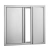 BBQ Access Door, 26W x 24H Inch Double Outdoor Kitchen Door, Stainless Steel Flush Mount Door, Wall Vertical Door with Recessed Handles