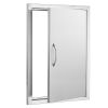 BBQ Access Door, 20W x 27H Inch Single Outdoor Kitchen Door, Stainless Steel Flush Mount Door, Wall Vertical Door with Handle, for BBQ Island