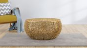 T3502-32 Round Aluminum Coffee Table in Gold
