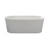 63 in. Solid Surface Freestanding Soaking Bathtub in Matte White
