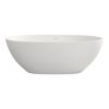 65 in. Solid Surface Freestanding Soaking Bathtub in Matte White