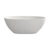 61 in. Solid Surface Freestanding Soaking Bathtub in Matte White