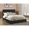 Black Upholstered Queen Panel Bed