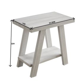 Athens Contemporary Wood Shelf Side Table in White Finish